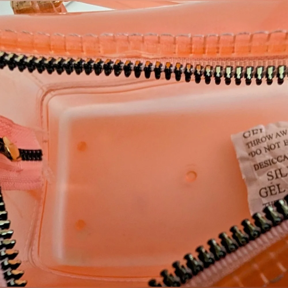 Jelly Handbag with Gold Chain Peach - Picture 8 of 9